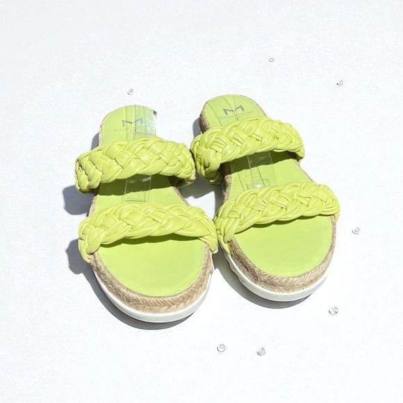 🌻NEW Marc Fisher Green "Jaimee" Leather Slide Sandals Size 5 - Picture 2 of 11